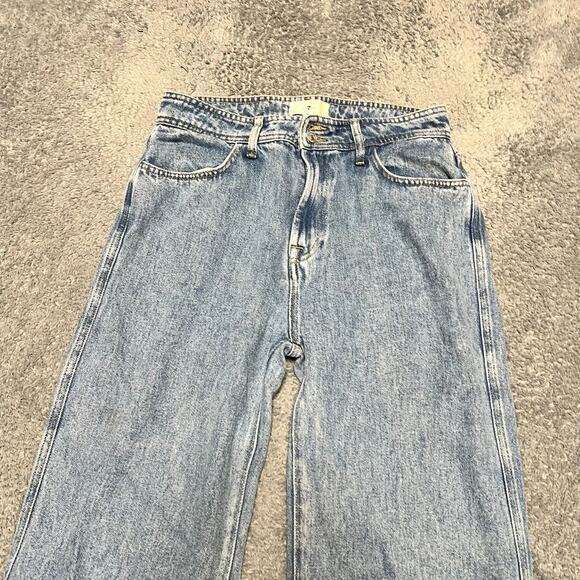 7 for All Mankind Jeans Womens 29 Modern Dojo Trousers Baggy Flare Leg Blue ** - Picture 2 of 12